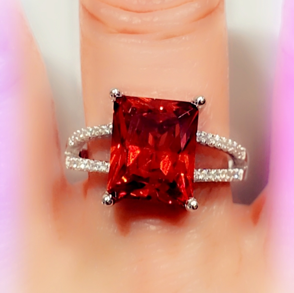 Garnet Sterling Silver Gemstone Ring